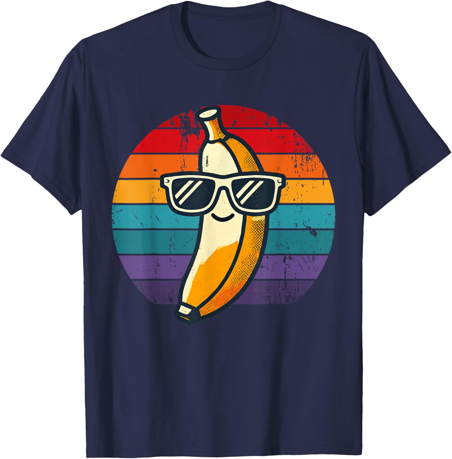 Retro Banana Novelty Men Women Kids Funny Banana T-Shirt - T-Shirt | Navy
