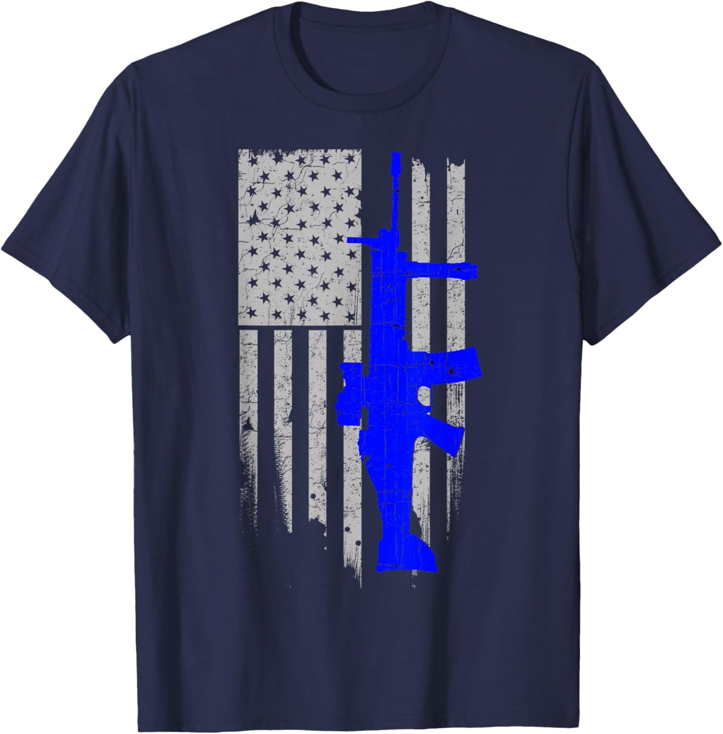 FN SCAR Stars & Stripes Flag Shirt Blue T-Shirt - T-Shirt | Navy