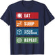 Eat Sleep Cold Plunge Repeat Funny Ice Bath Enthusiast Men T-Shirt - T-Shirt | Navy