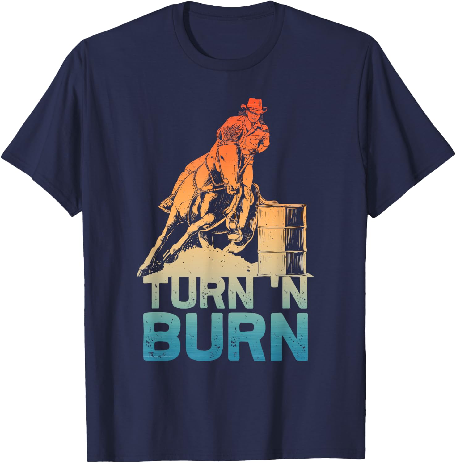 Barrel Racing Art Girls Barrel Racer Barrel Racing T-Shirt - T-Shirt | Navy