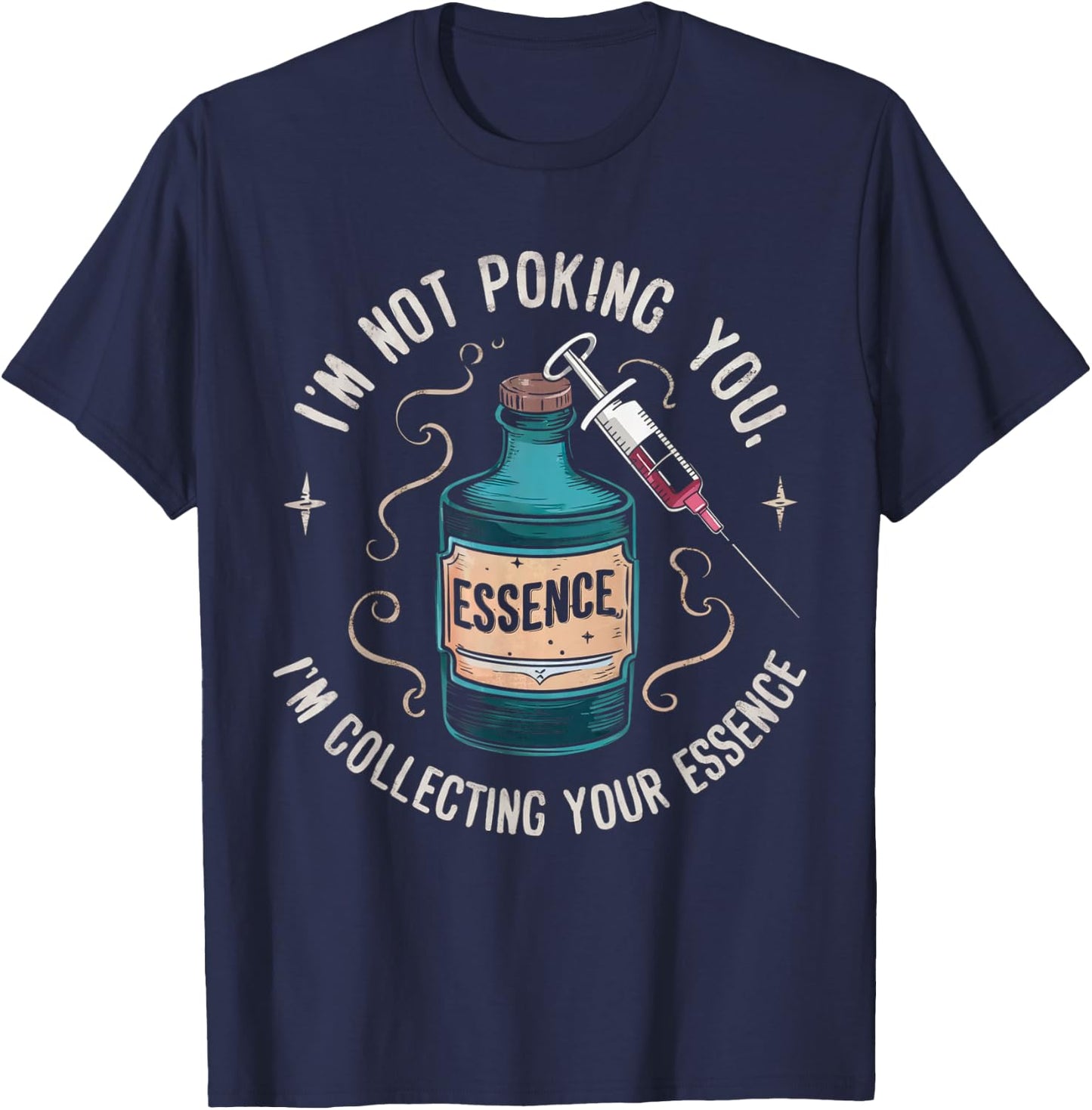 Funny Phlebotomy Blood Syrenge Technicians Medical Phleb T-Shirt - T-Shirt | Navy