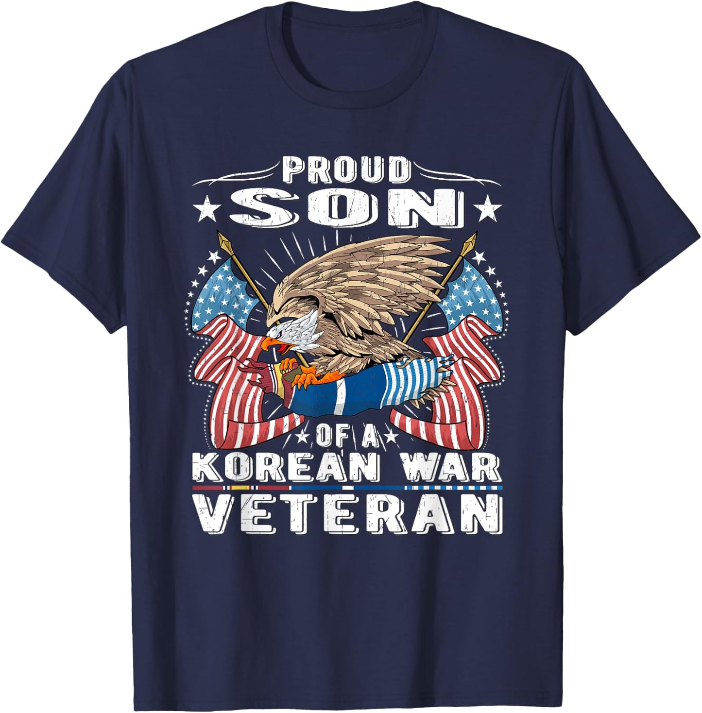Proud Son Of A Korean War Veteran Military Vet's Child Gift T-Shirt - T-Shirt | Navy