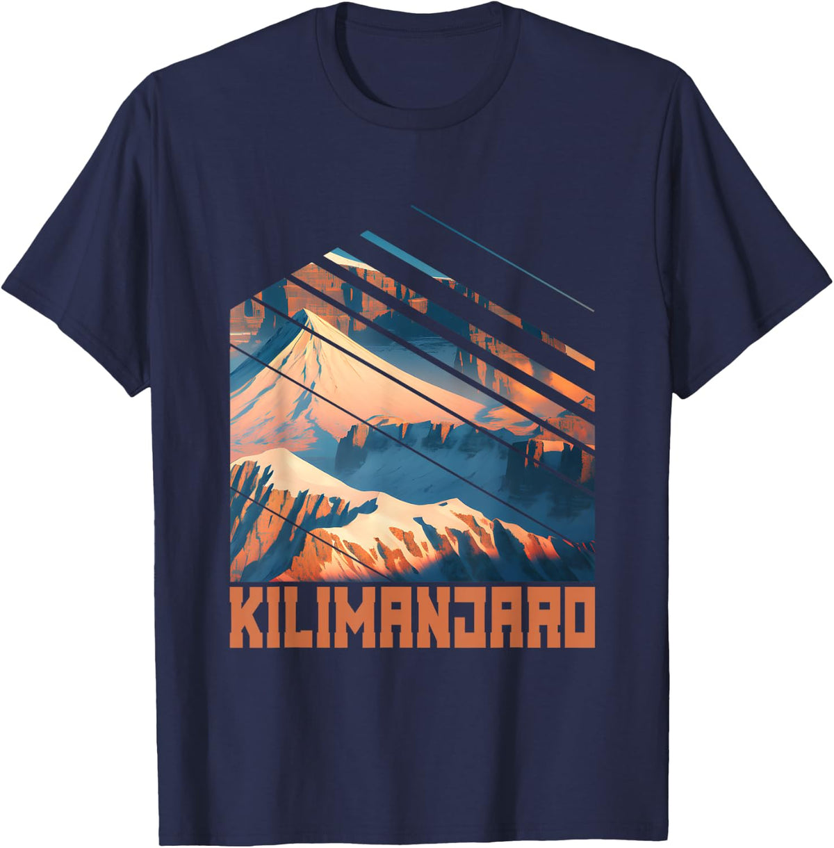 Kilimanjaro Nature Outdoor T-Shirt - T-Shirt | Navy