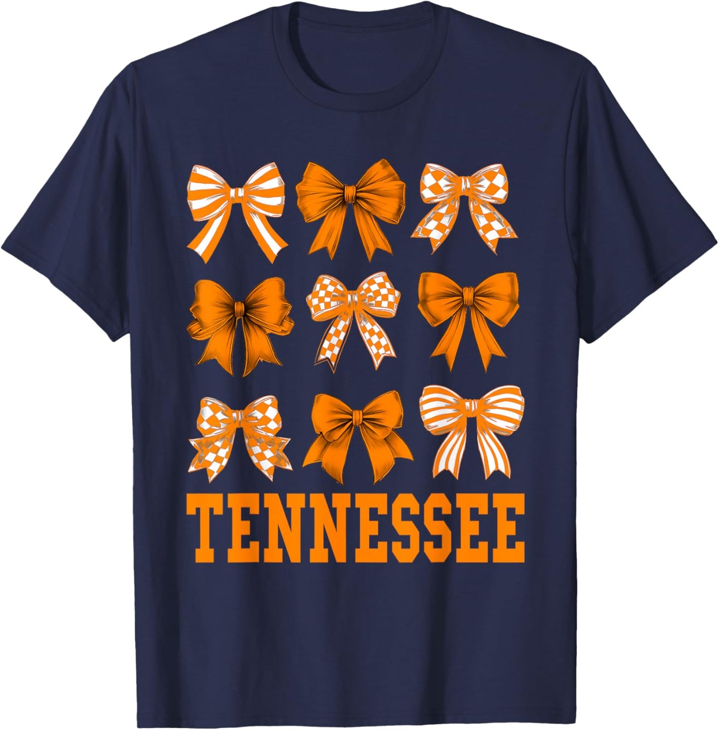 Tennessee Women Girls Kids Coquette Bow for Tennessee Lovers T-Shirt - T-Shirt | Navy