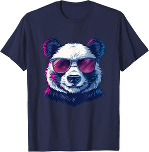 Panda Sunglasses Graphic T-Shirt - T-Shirt | Navy