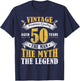 Aged 50 Years The Man The Myth The Legend 50th Birthday T-Shirt - T-Shirt | Navy