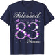 Blessed By God For 83 Years Old 83rd Birthday Party B-day T-Shirt - T-Shirt | Navy