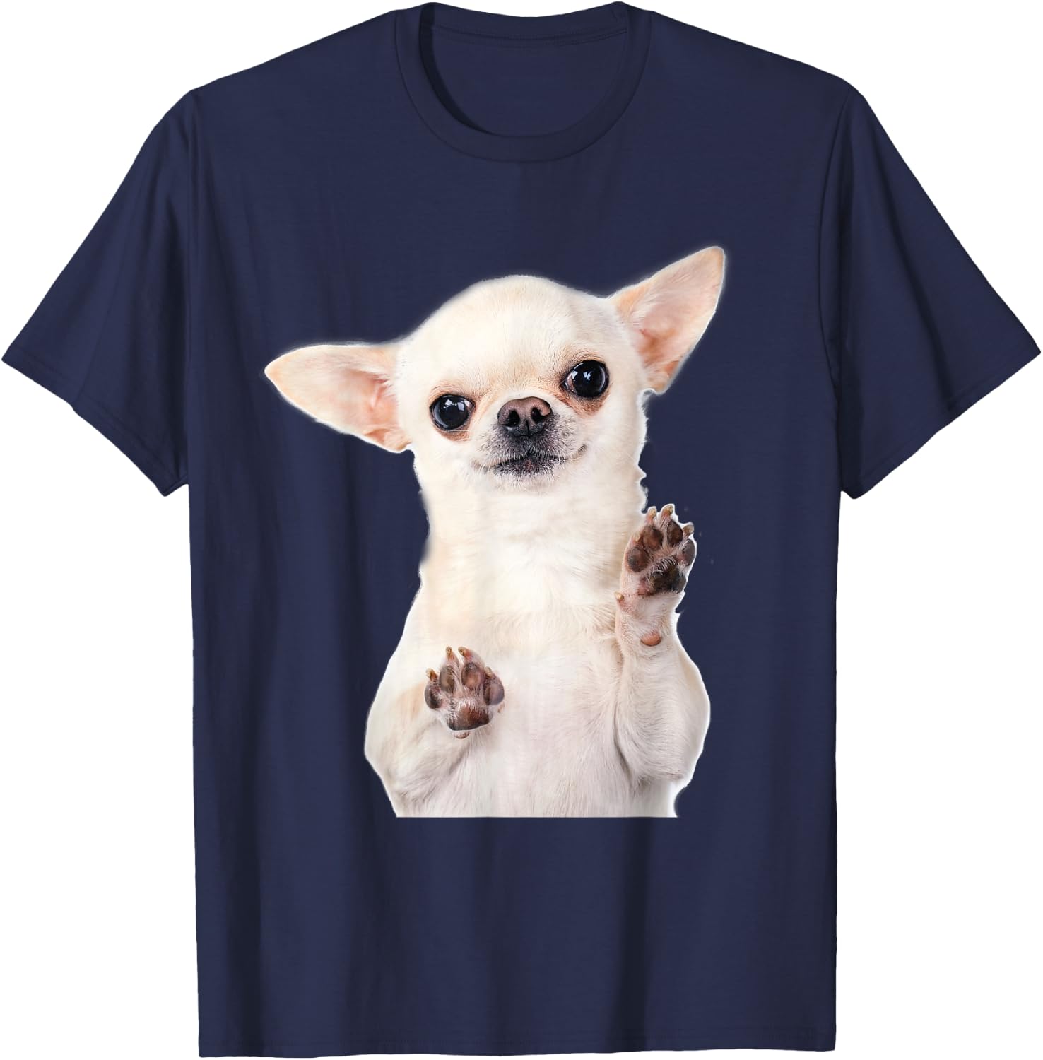 Cute Little Chihuahua Puppy Dog Face For Pet Owners T-Shirt - T-Shirt | Navy