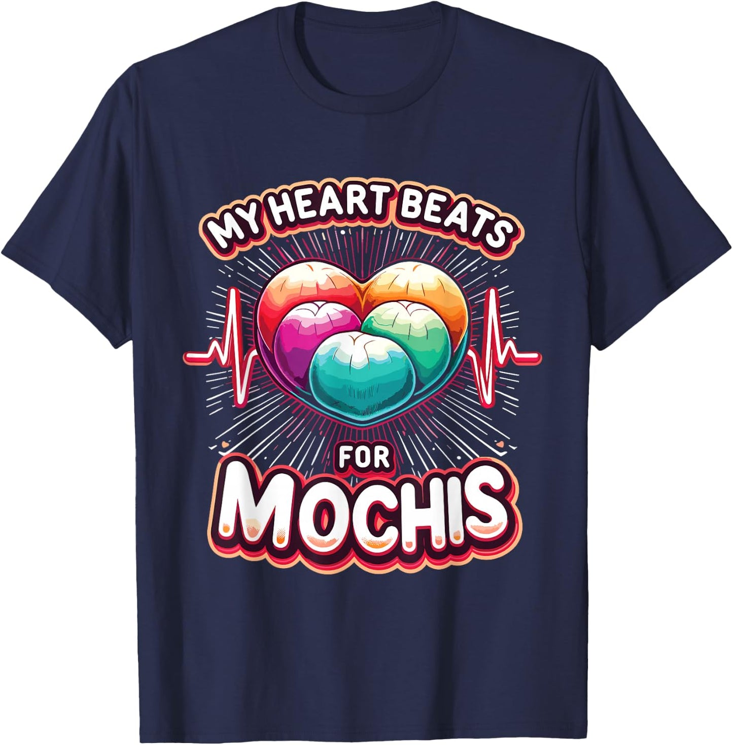 Dessert Mochi Saying Mochi Lover T-Shirt - T-Shirt | Navy