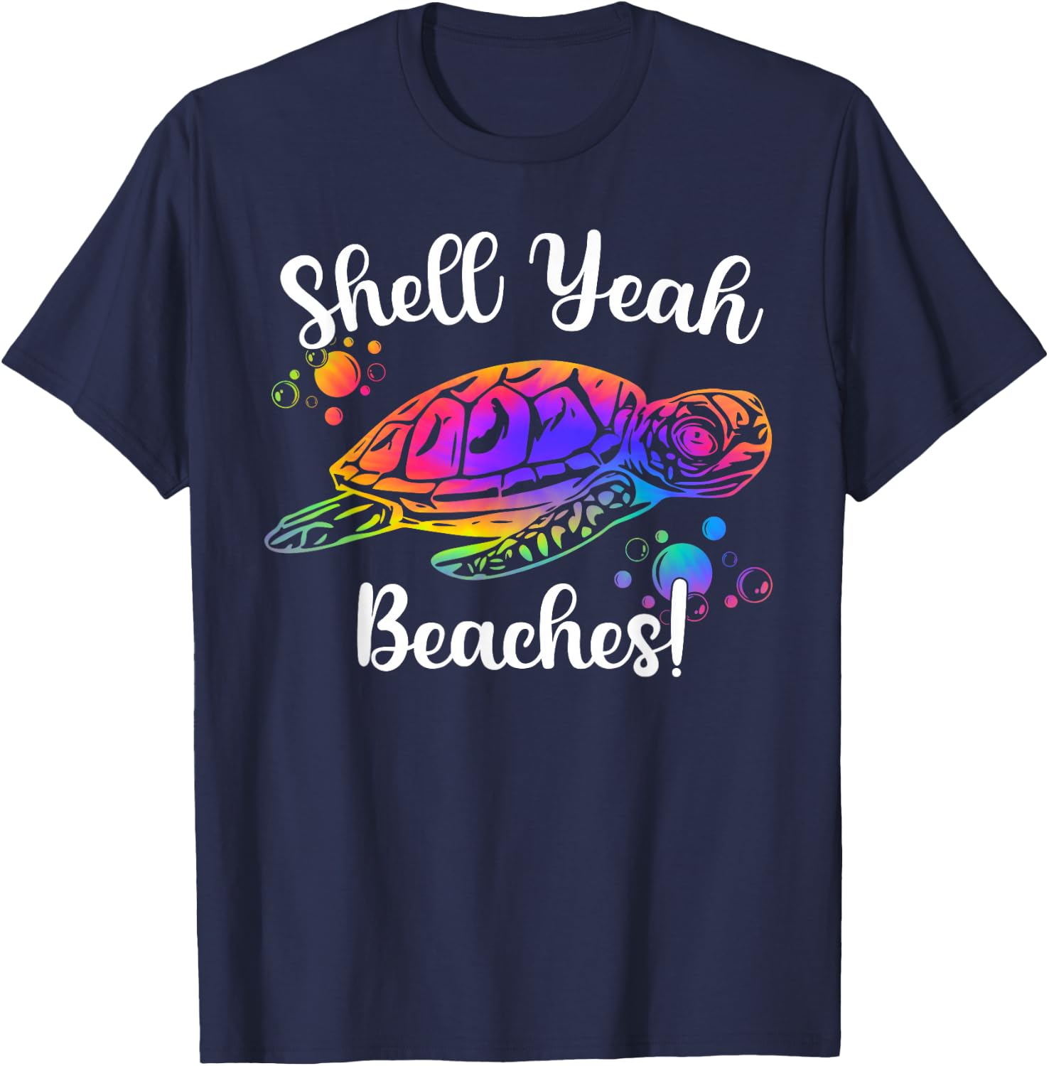 Shell Yeah Beaches Tie Dye Turtle Shell Yeah T-Shirt - T-Shirt | Navy