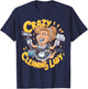 Crazy Cleaning Lady Funny Housekeeping Household Cartoon T-Shirt - T-Shirt | Navy