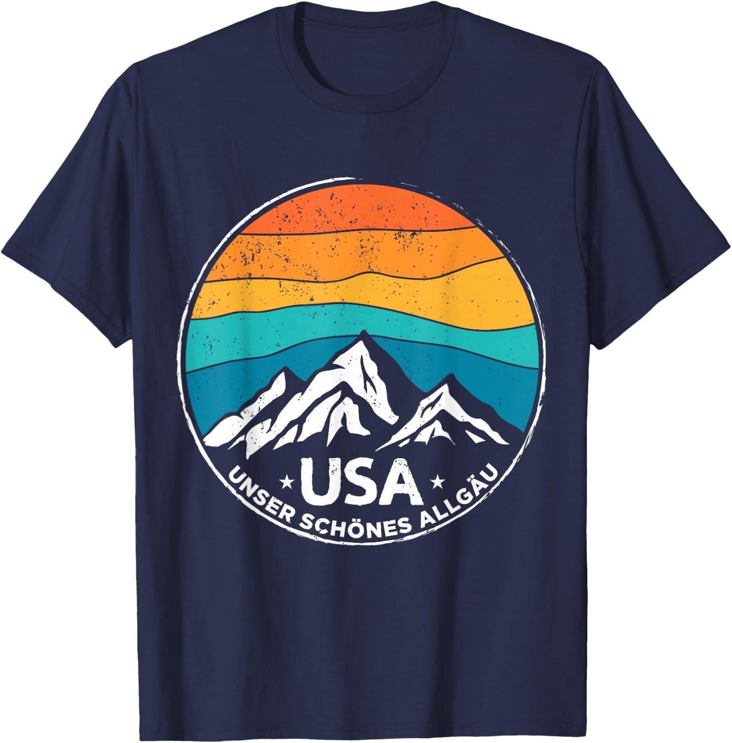 Allgäu USA Unser Schöne Allgäu Mountains Hiking Alps T-Shirt - T-Shirt | Navy