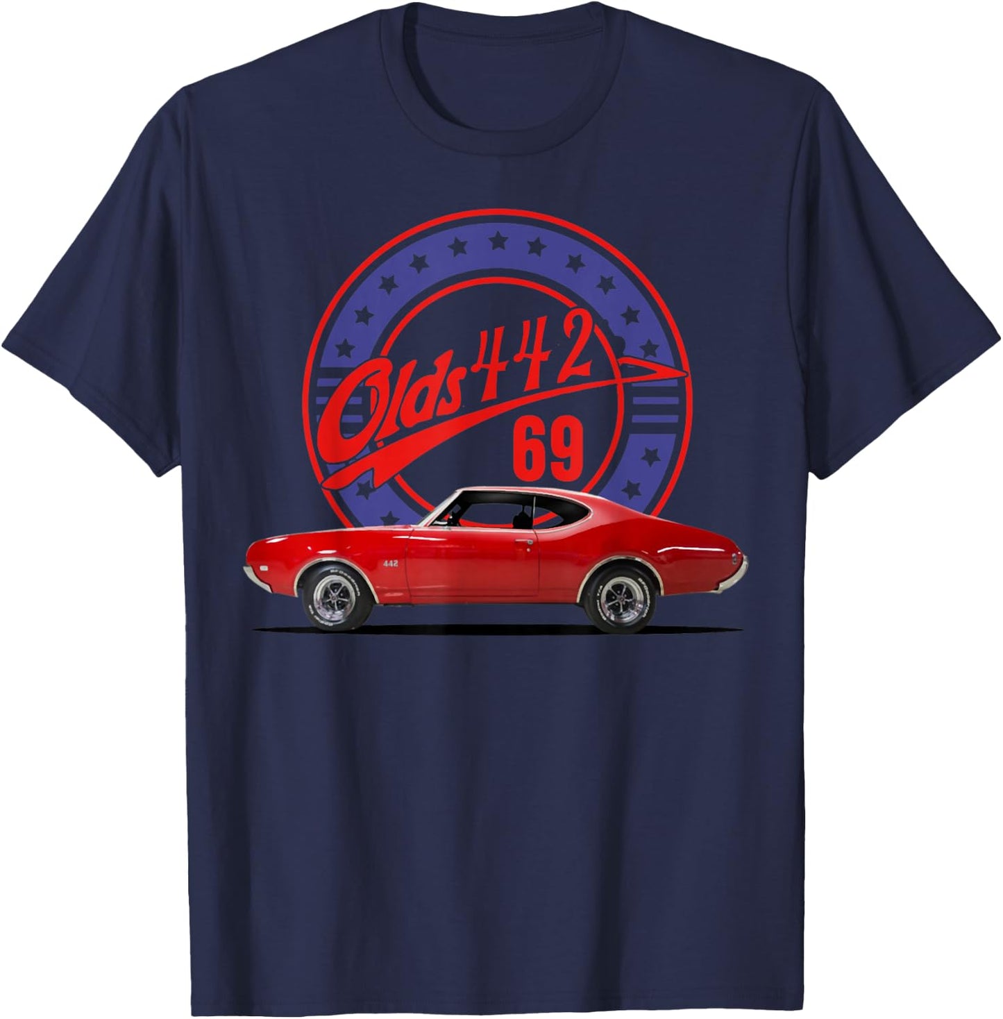 1969 69 Olds 442 Muscle Car T-Shirt - T-Shirt | Navy