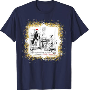 Speaks to the Heart Pride and Prejudice Jane Austen Ardently Christmas - Black, Small T-Shirt - T-Shirt | Navy