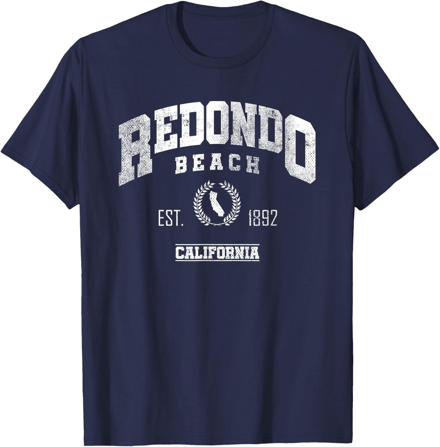 Redondo Beach CA | California | Vintage Throwback T-Shirt - T-Shirt | Navy