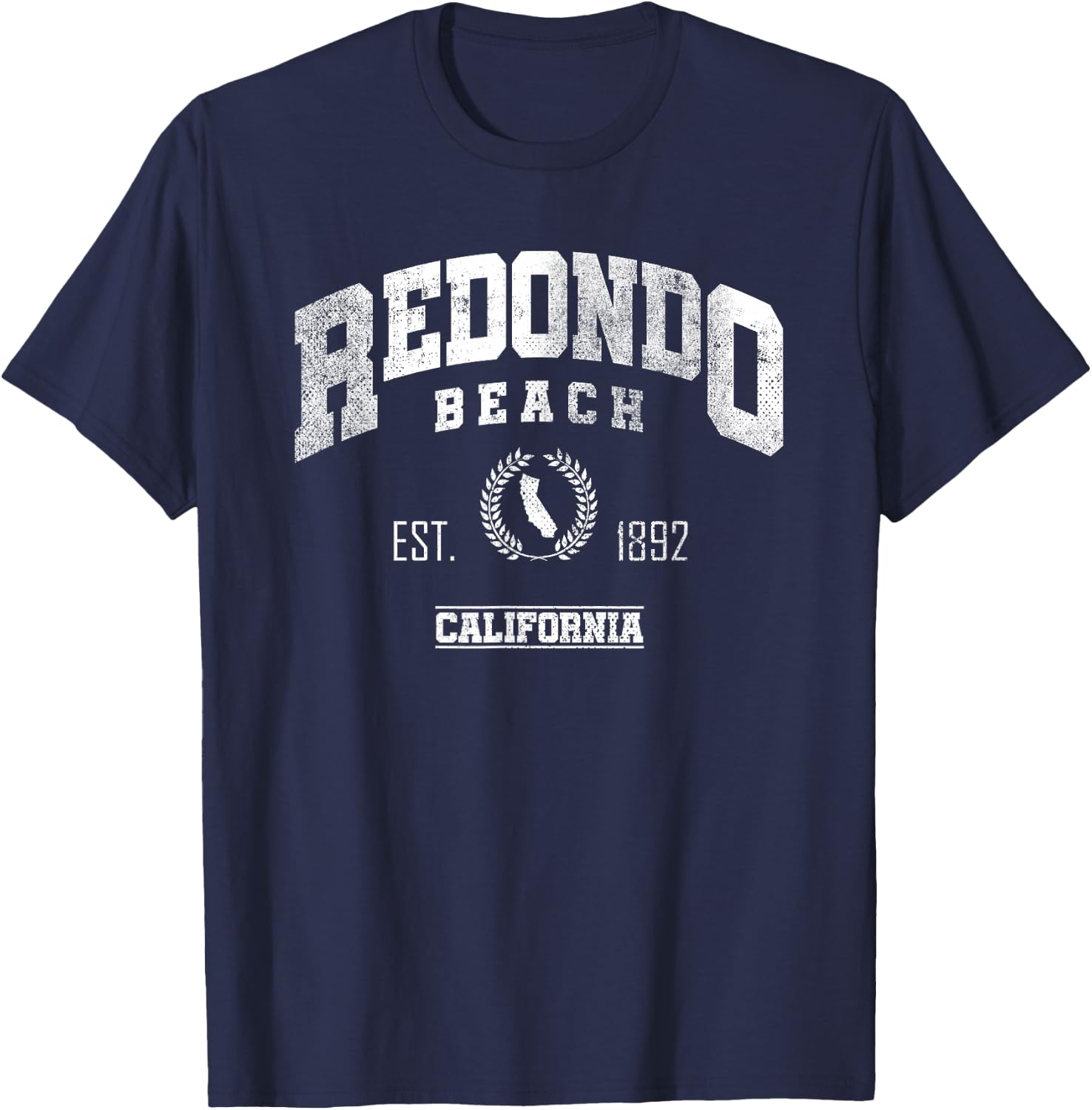 Redondo Beach CA | California | Vintage Throwback T-Shirt - T-Shirt | Navy