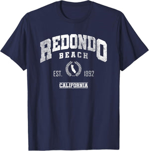 Redondo Beach CA | California | Vintage Throwback T-Shirt - T-Shirt | Navy