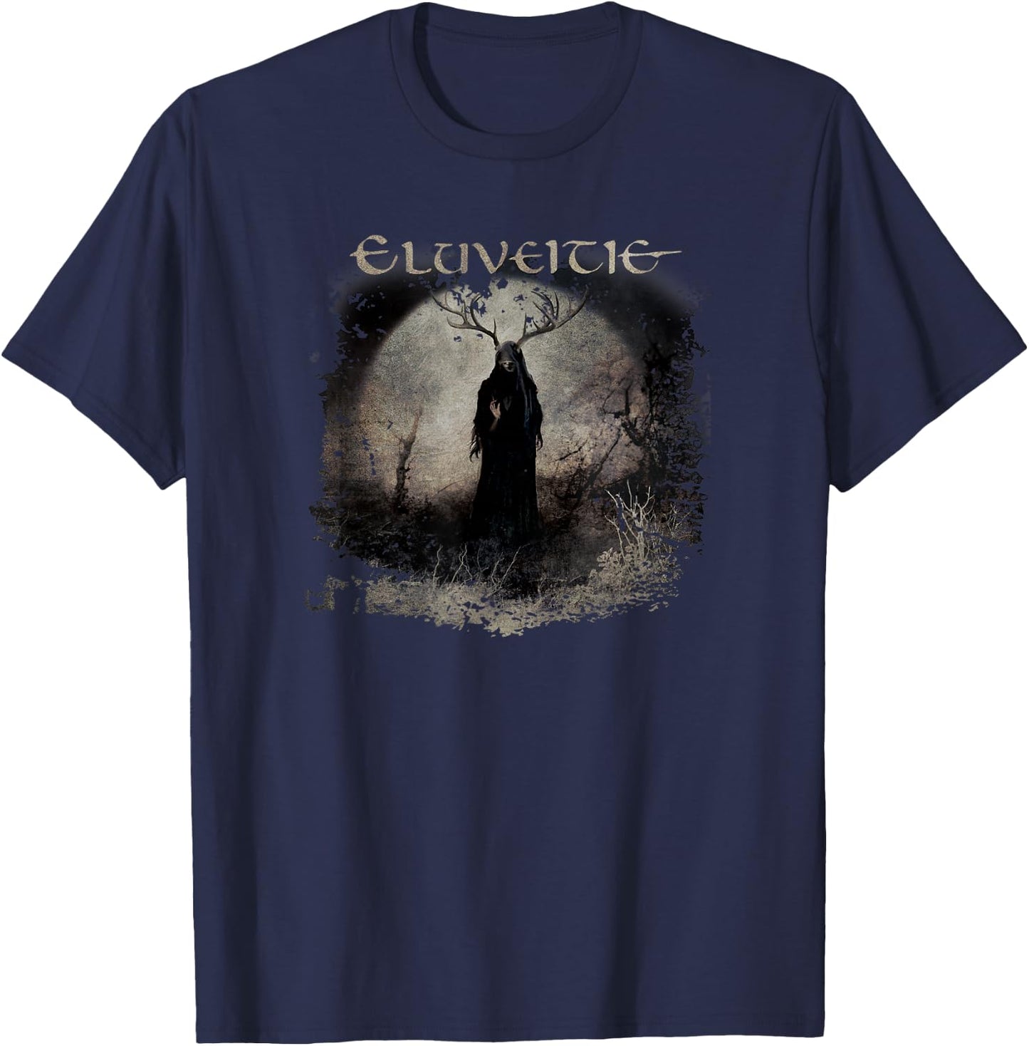 Eluveitie Aidus Cover - Women's Classic Fit Black Small Short Sleeve T-Shirt - T-Shirt | Navy