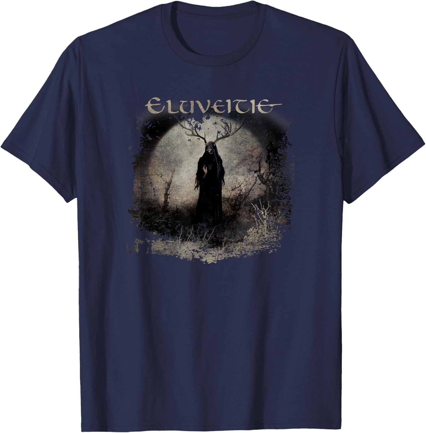 Eluveitie Aidus Cover - Women's Classic Fit Black Small Short Sleeve T-Shirt - T-Shirt | Navy