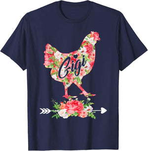 Funny Chicken Gigi Chicken Lover Mom Mommy Mothers Day Women T-Shirt - T-Shirt | Navy