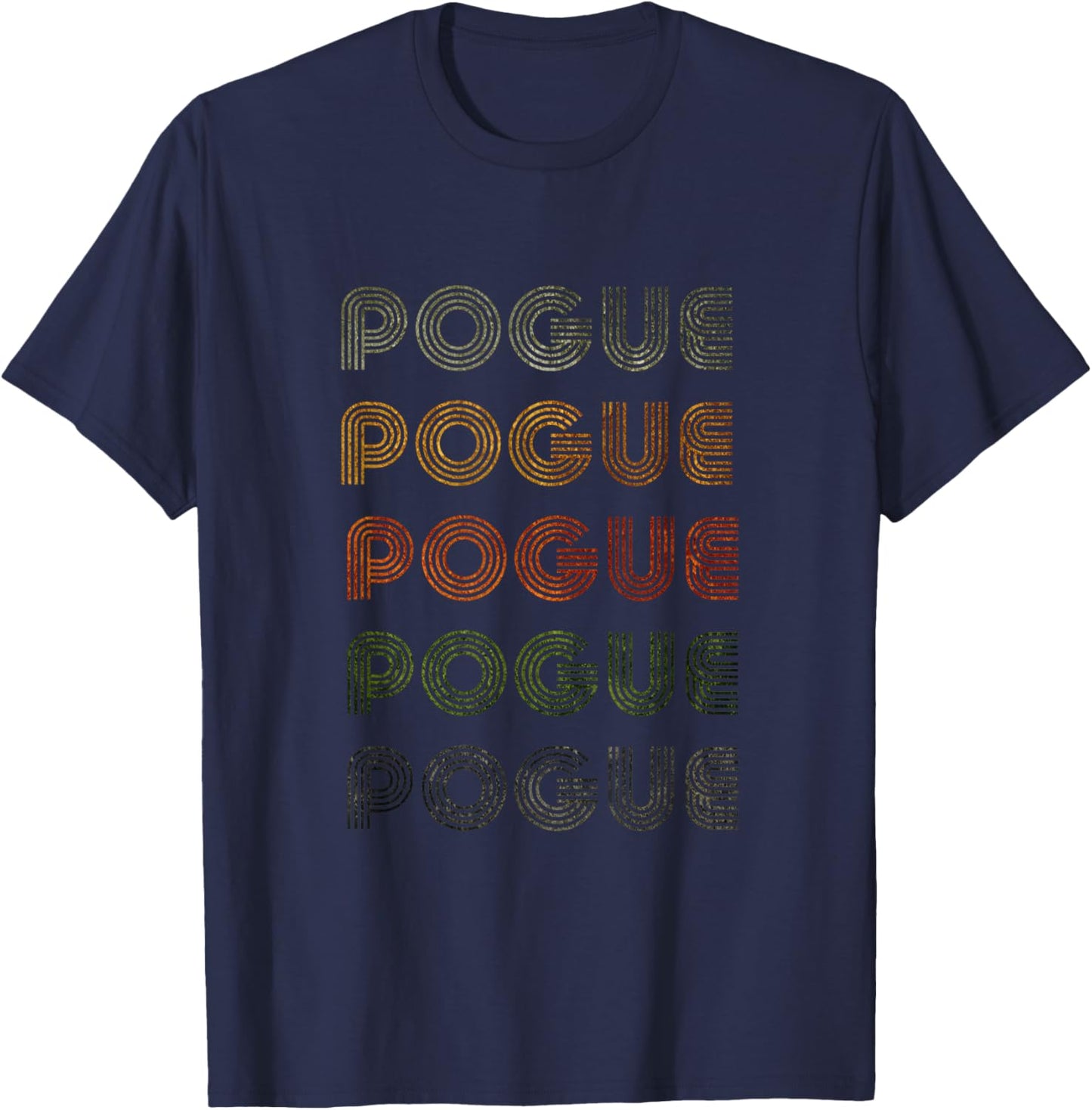 Love Heart Pogue Grunge Vintage Style Black Pogue T-Shirt - T-Shirt | Navy