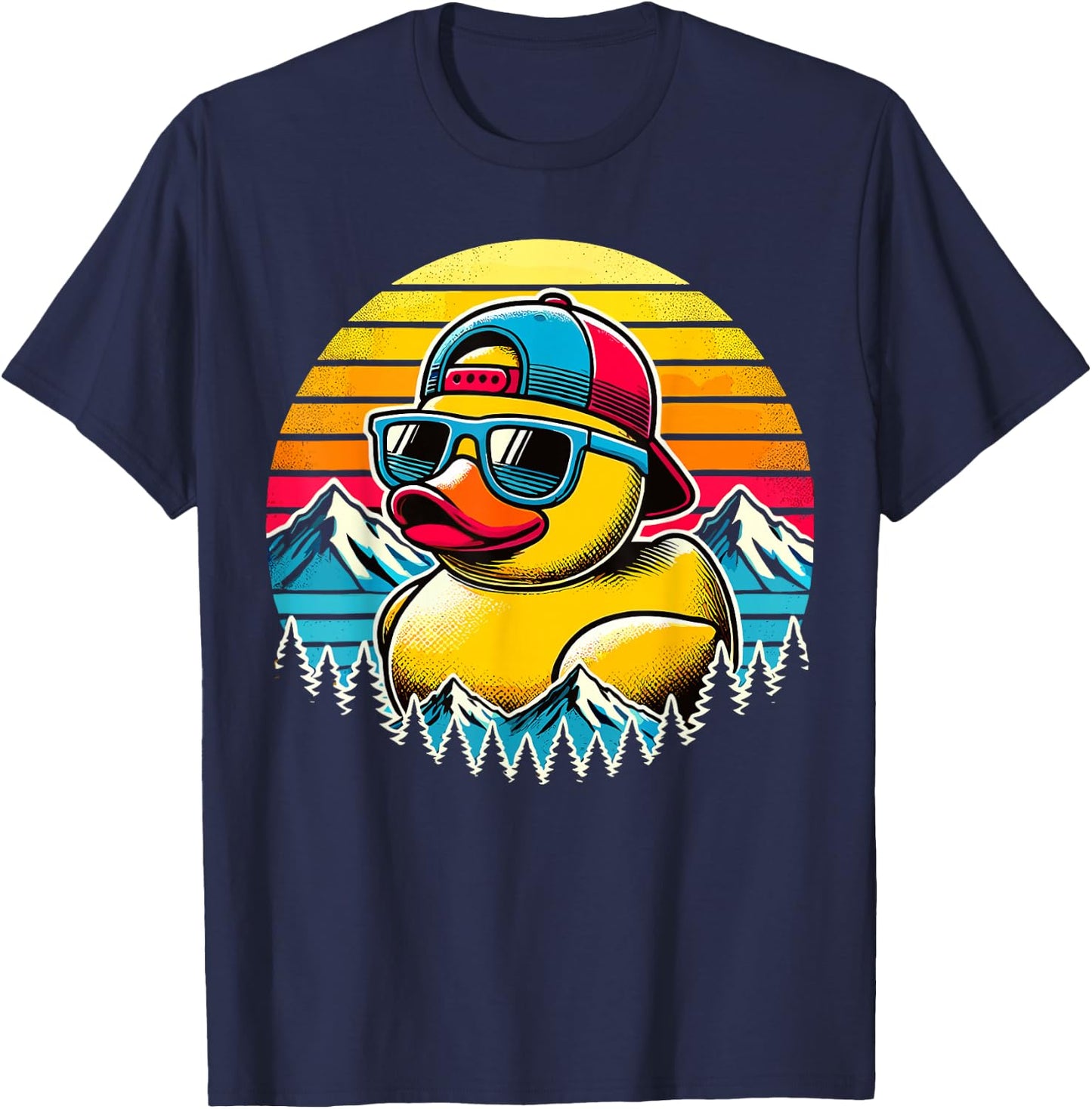 Vintage Duck with Sunglasse T-Shirt - T-Shirt | Navy