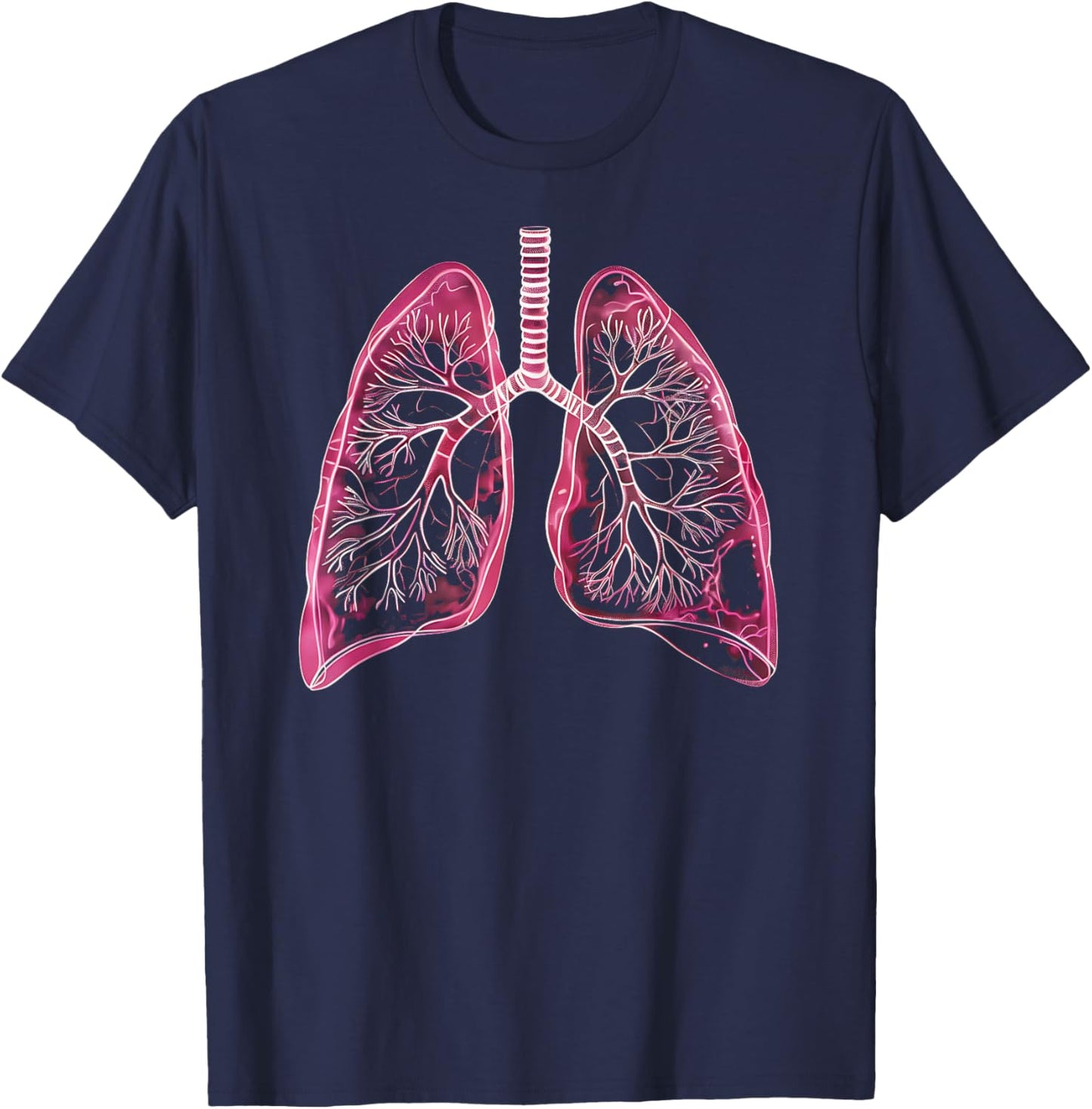 Lungs Anatomical 2D for Doctors and fans of Breathing T-Shirt - T-Shirt | Navy