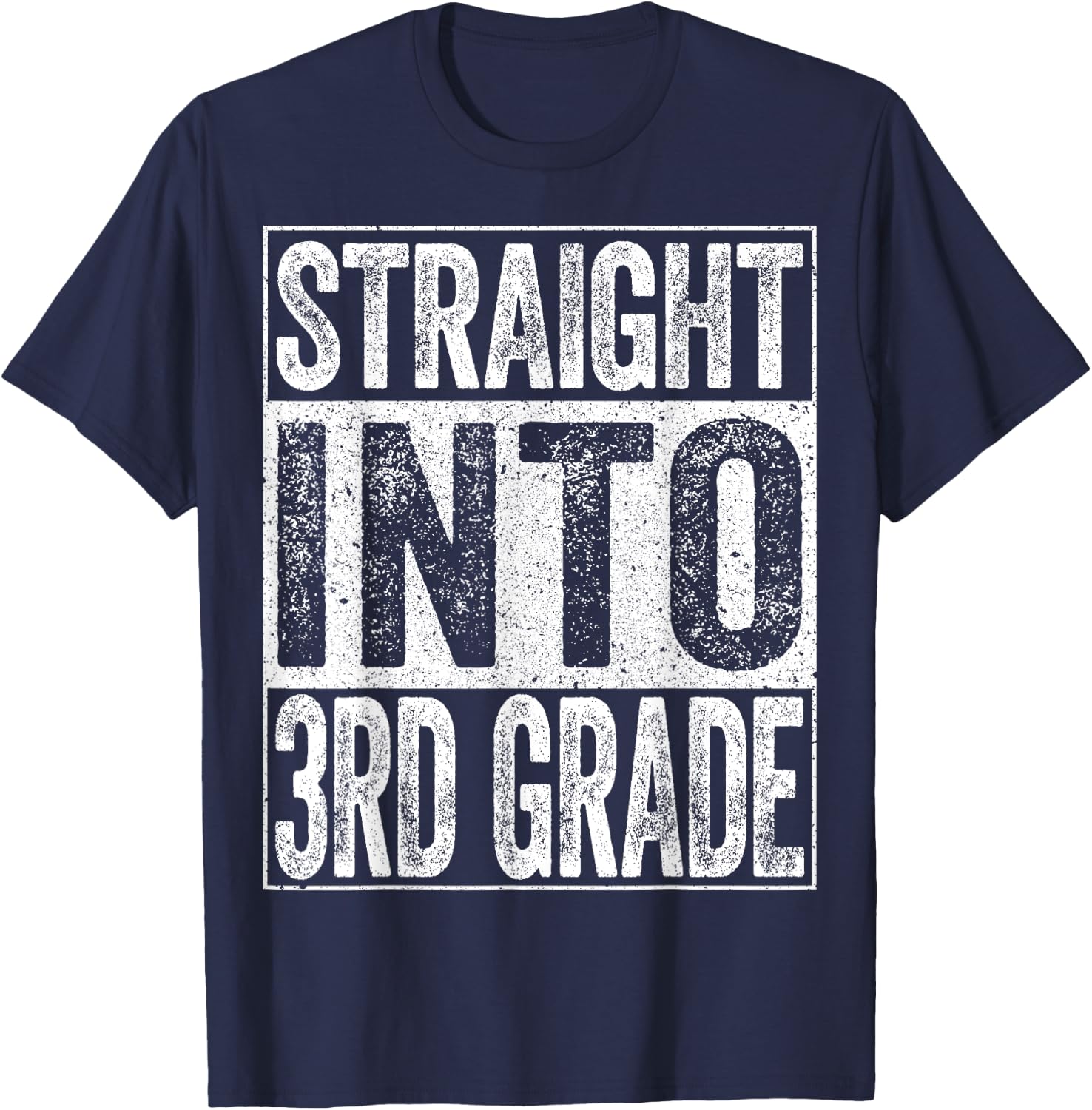 Straight Into 3rd Grade Shirt Boy Girl Back To School T-Shirt - T-Shirt | Navy