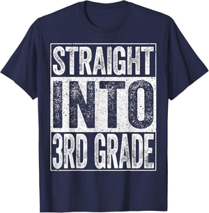 Straight Into 3rd Grade Shirt Boy Girl Back To School T-Shirt - T-Shirt | Navy