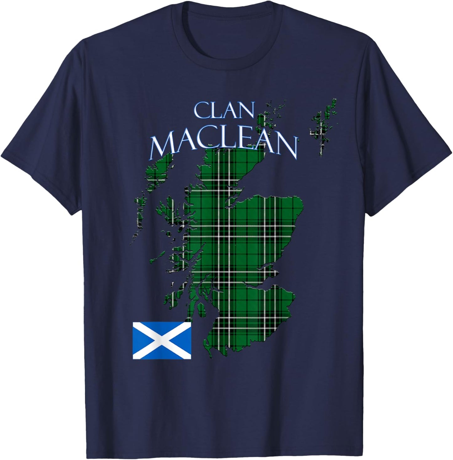 MacLean Hunting Scottish Clan Tartan Scotland T-Shirt - T-Shirt | Navy