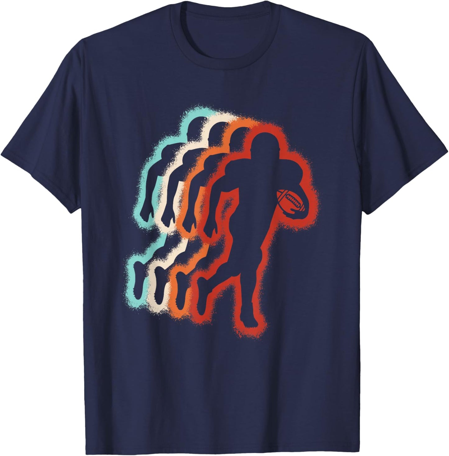 Football Player Retro American Football Lover Men Boys Kids T-Shirt - T-Shirt | Navy