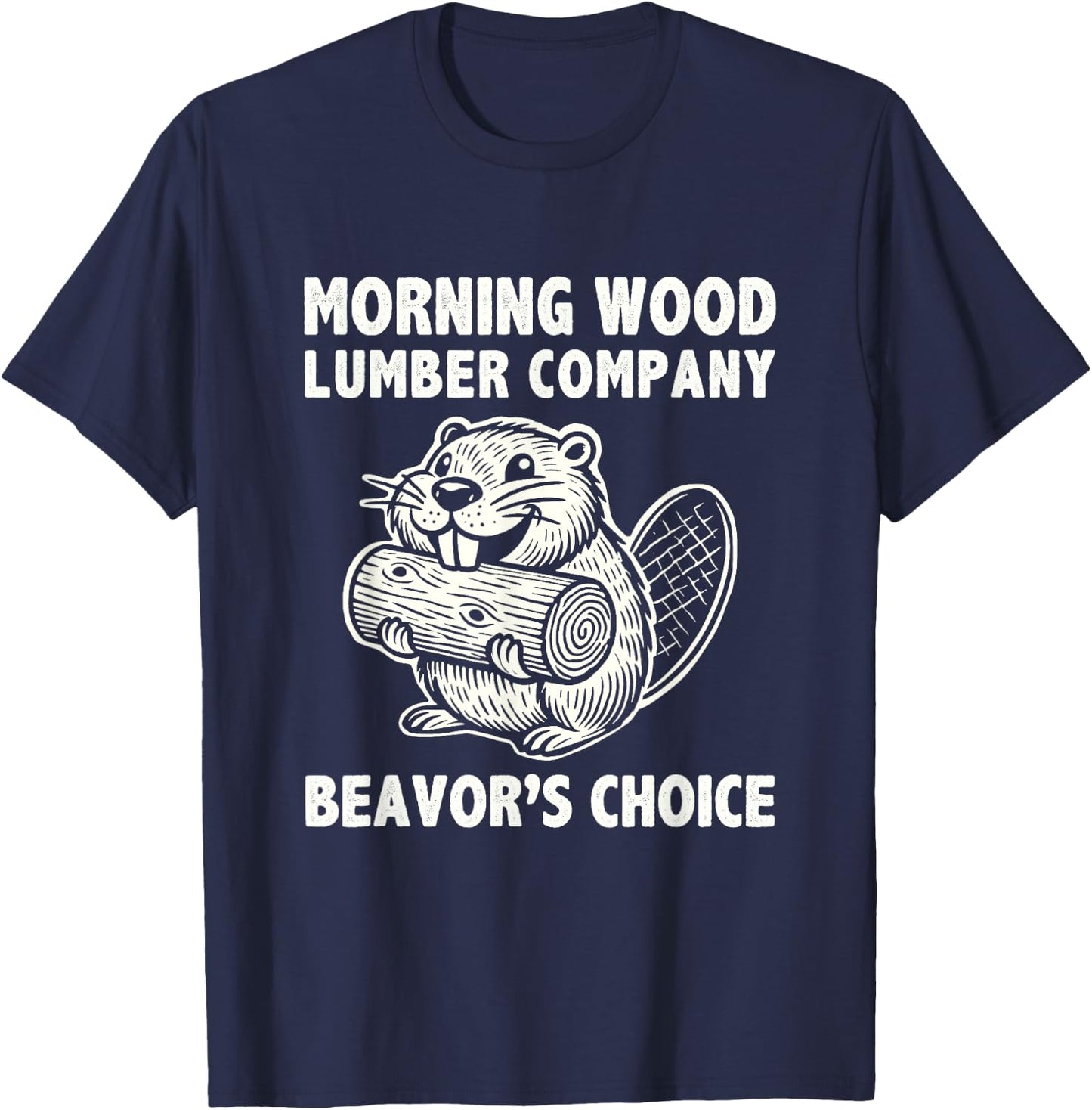 Morning-Wood Lumber-Company Funny Camping Men Lumberjack T-Shirt - T-Shirt | Navy