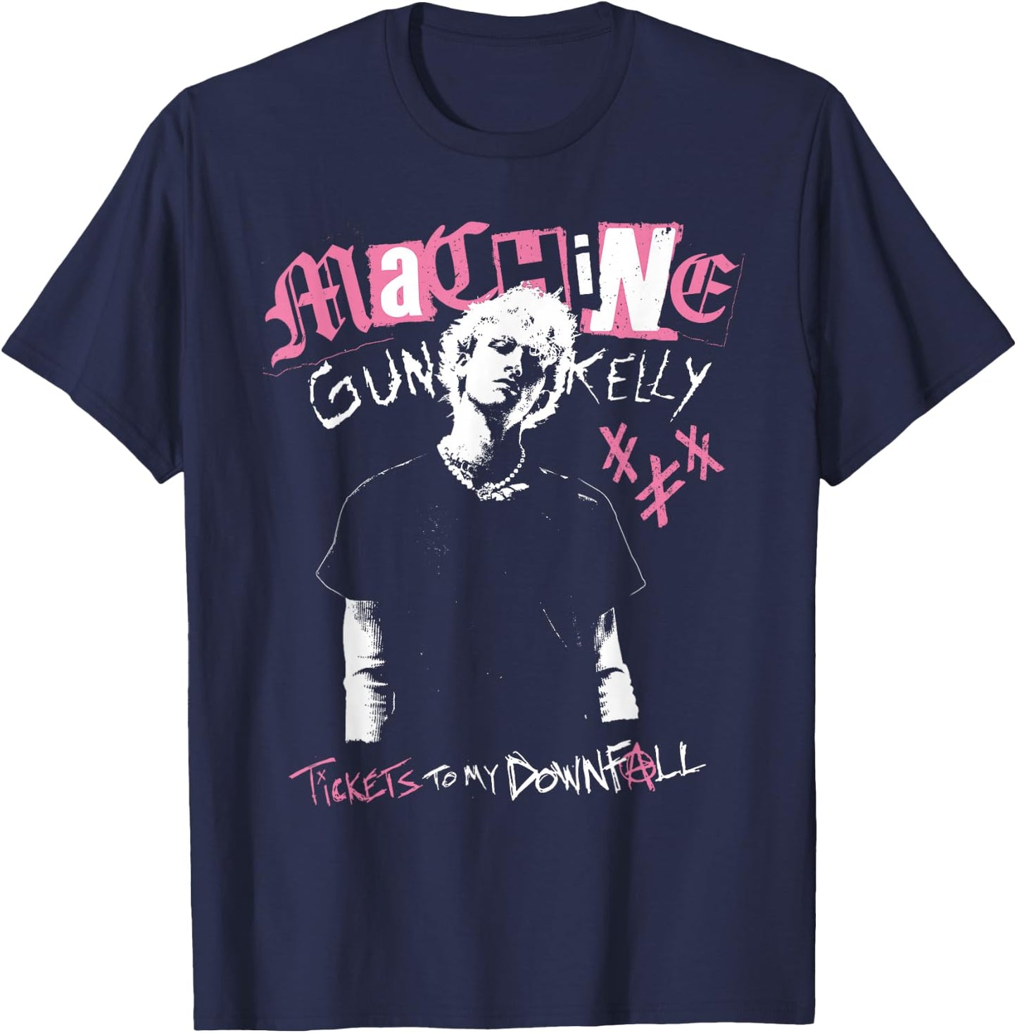 Official Machine Gun Kelly Tickets To My Downfall T-Shirt - T-Shirt | Navy