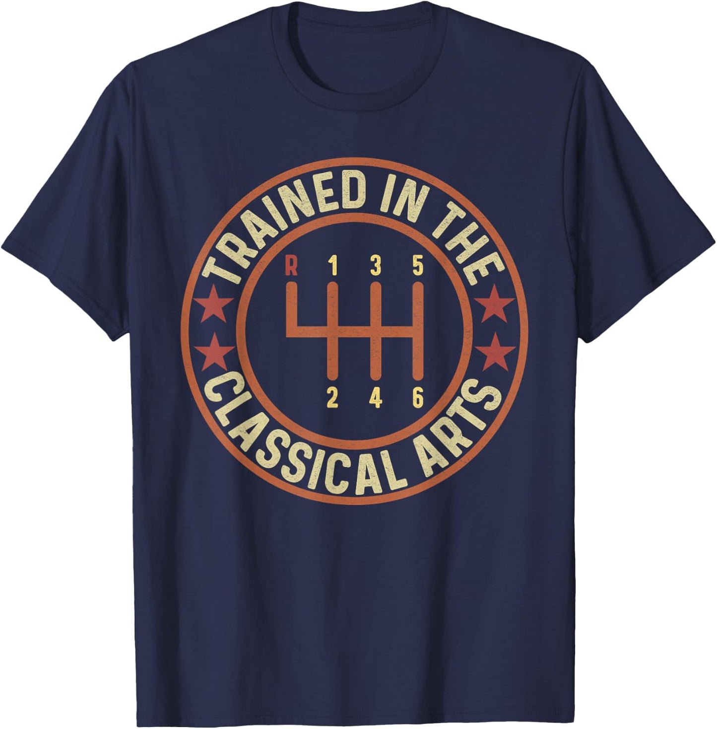 Retro Vintage Trained in The Classical Arts Speed Manual T-Shirt - T-Shirt | Navy
