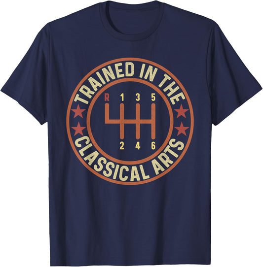 Retro Vintage Trained in The Classical Arts Speed Manual T-Shirt - T-Shirt | Navy