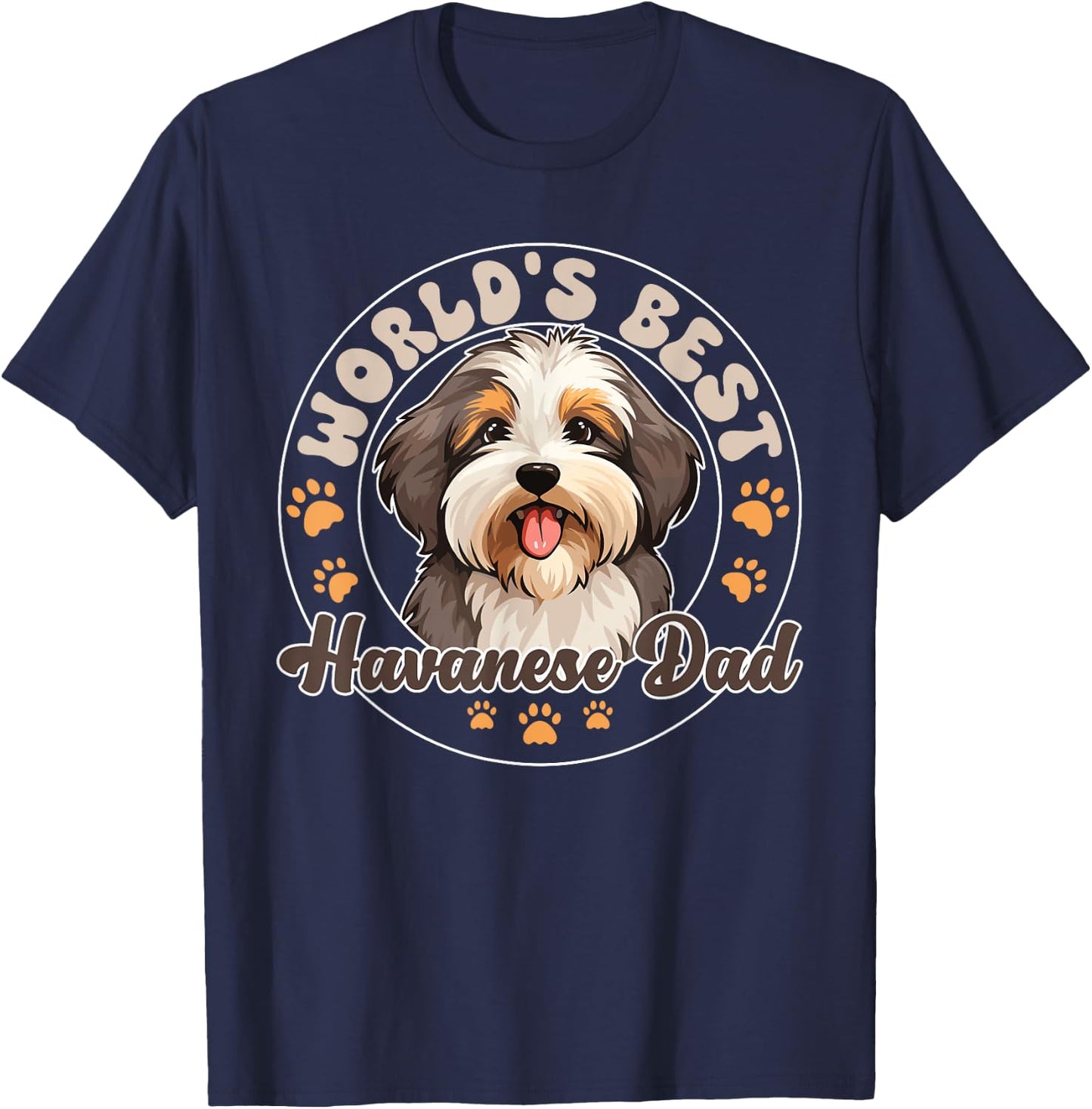 Havanese Dog World's Best Havanese Dad T-Shirt - T-Shirt | Navy