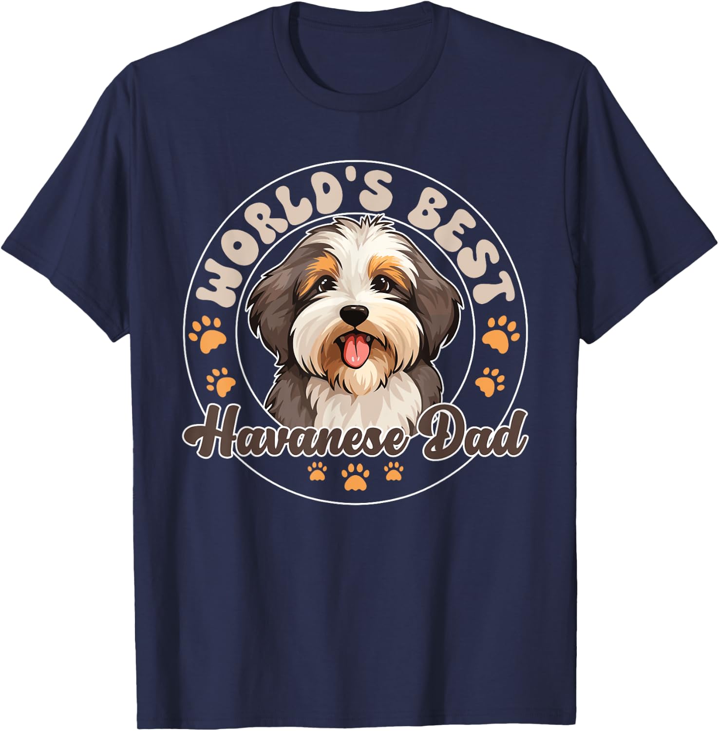 Havanese Dog World's Best Havanese Dad T-Shirt - T-Shirt | Navy