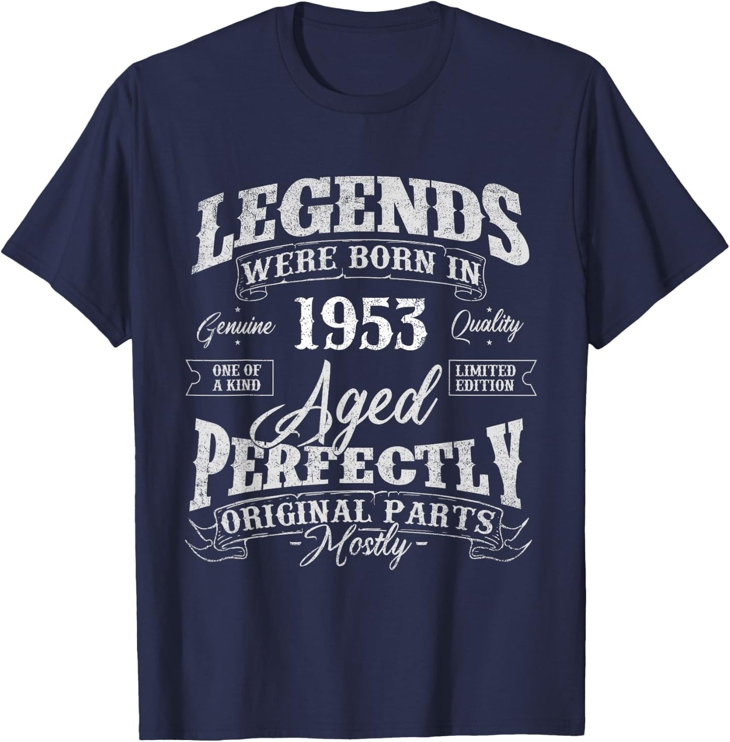 Legends were Born in 1953 Year of Birth Birthday Small T-Shirt - T-Shirt | Navy