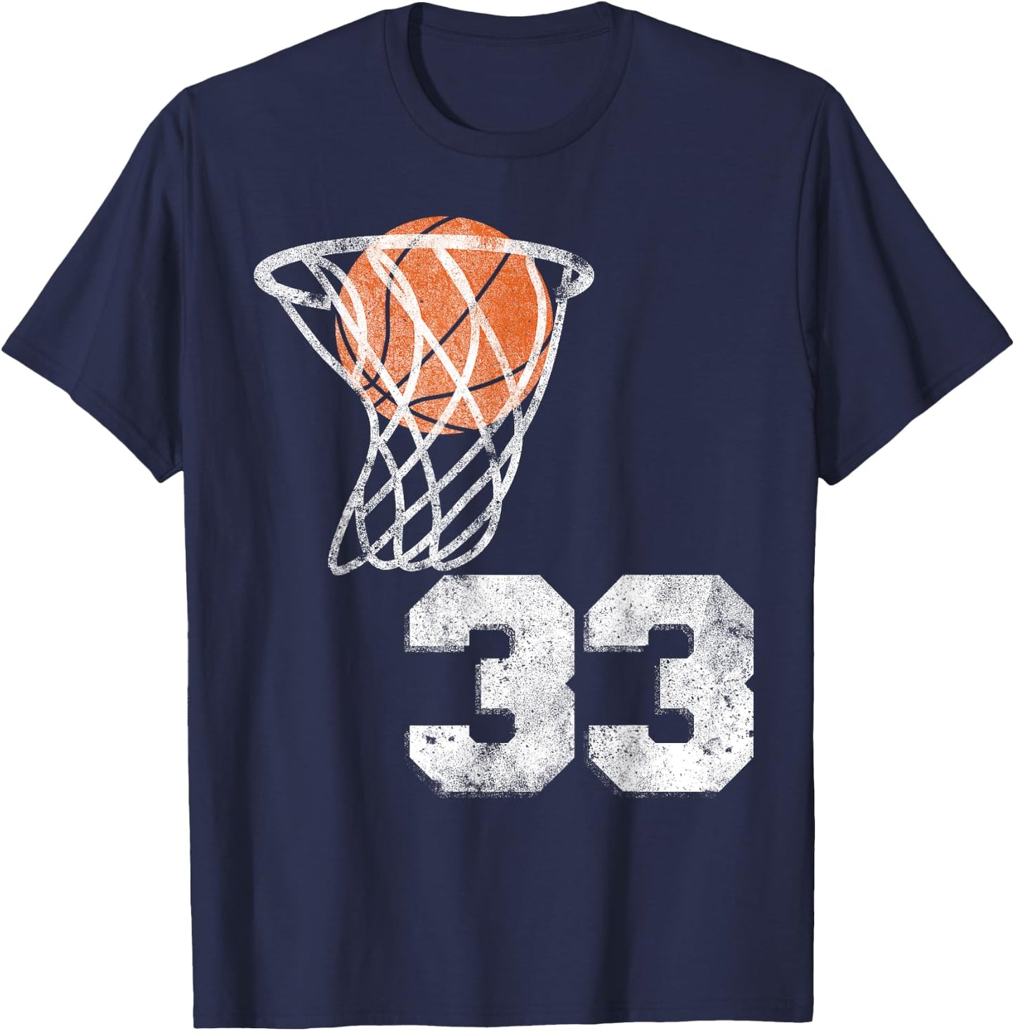 Vintage Basketball Jersey Number 33 Player Number T-Shirt - T-Shirt | Navy