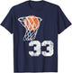 Vintage Basketball Jersey Number 33 Player Number T-Shirt - T-Shirt | Navy
