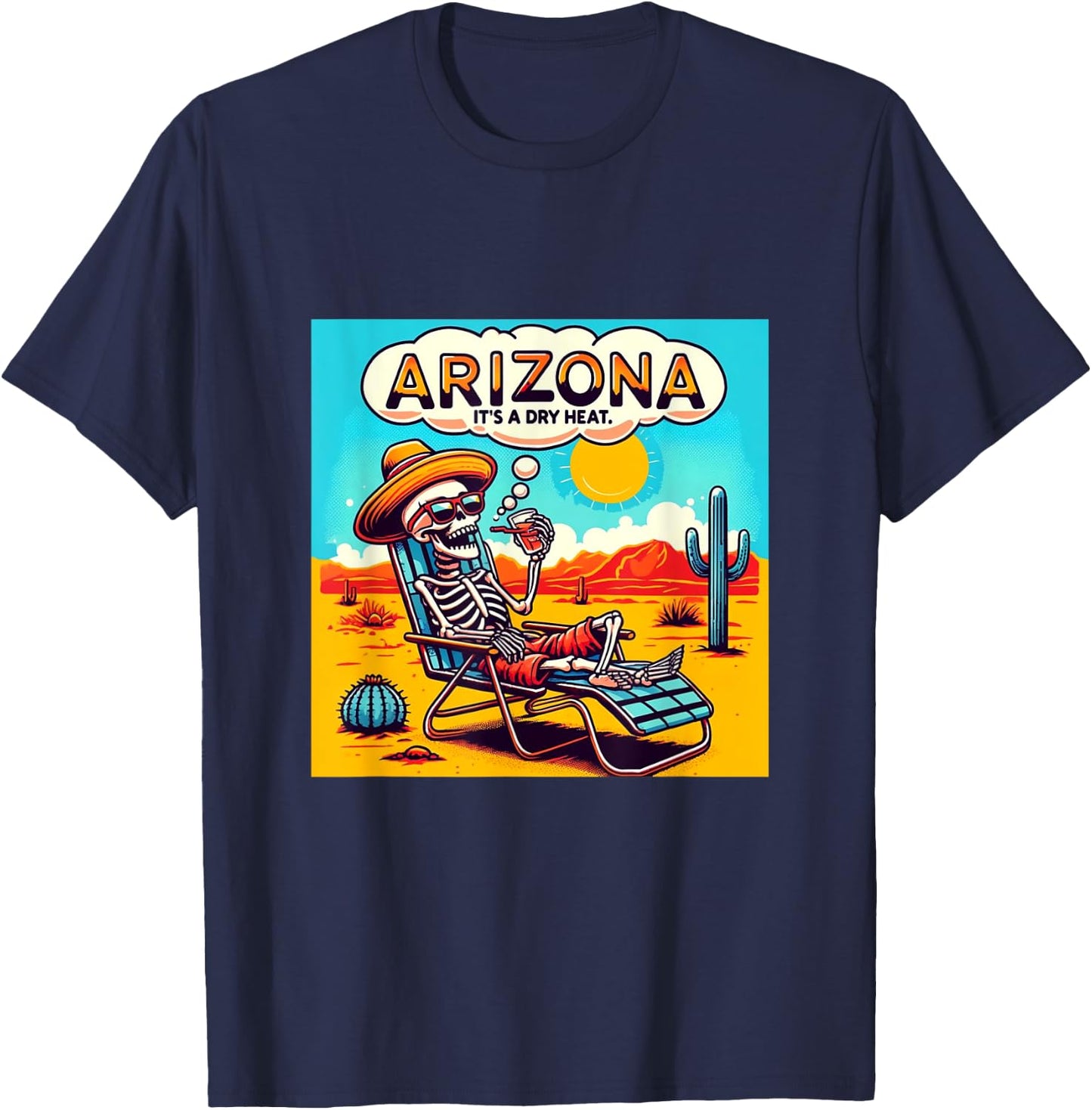 Arizona Skeleton Bone Dry Heat T-Shirt - T-Shirt | Navy