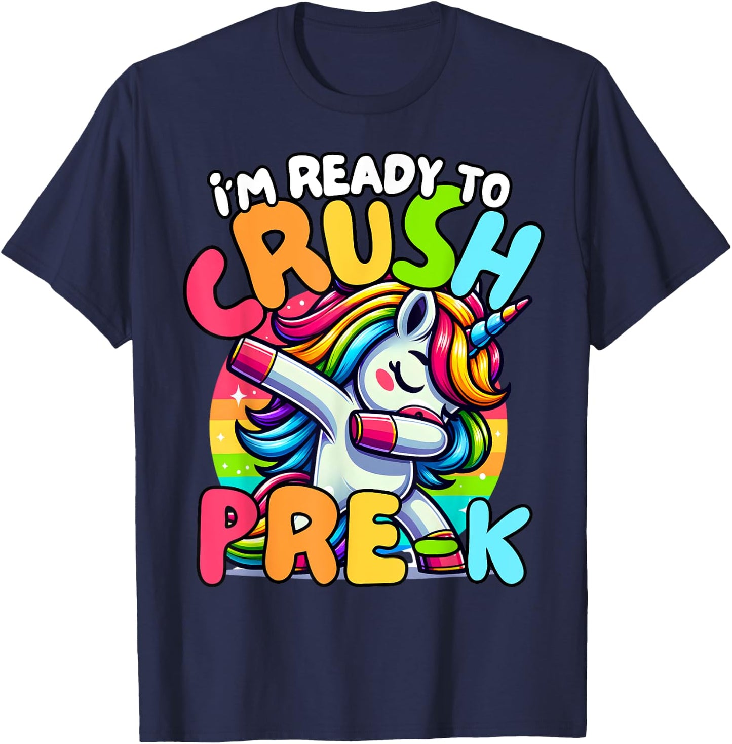 I'm Ready To Crush Pre-K Unicorn First Day of Preschool Kids T-Shirt - T-Shirt | Navy