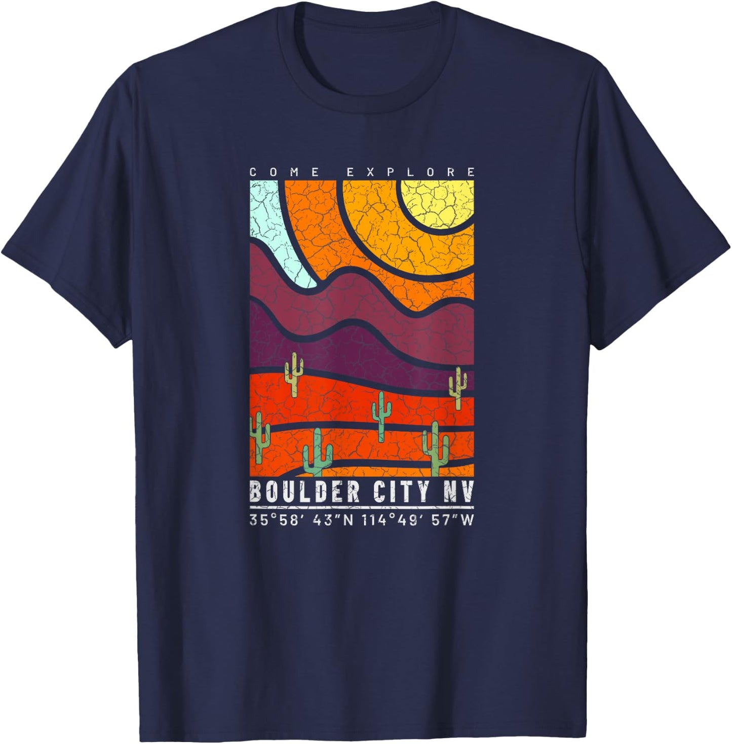 Boulder City Nevada Cool Desert Travel Souvenir Boulder City T-Shirt - T-Shirt | Navy