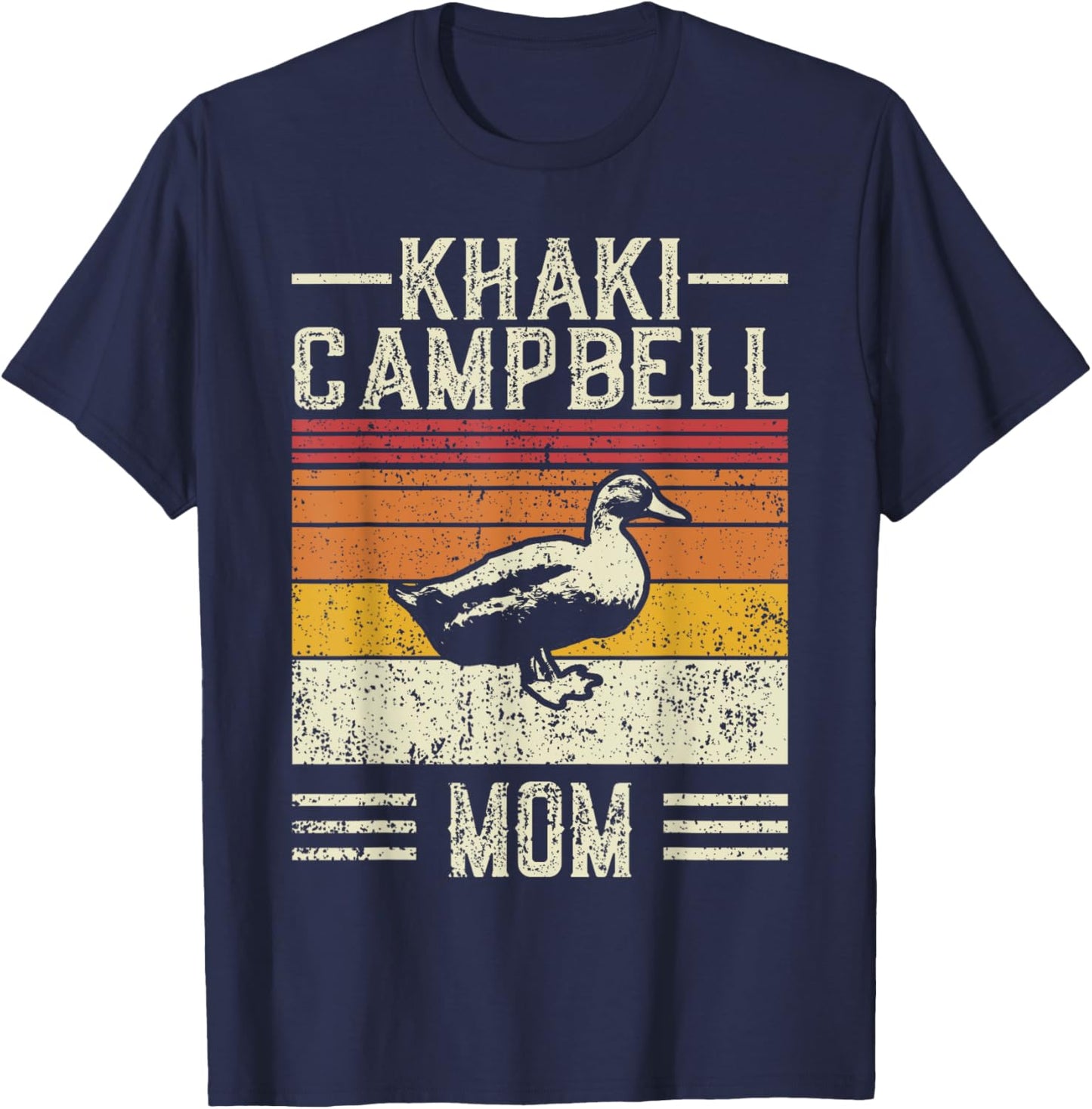 Best Duck Mom Women - Vintage Khaki Campbell T-Shirt - T-Shirt | Navy