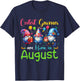 Cutest Gnomes Costume August Birthday Colorful Funny Party T-Shirt - T-Shirt | Navy