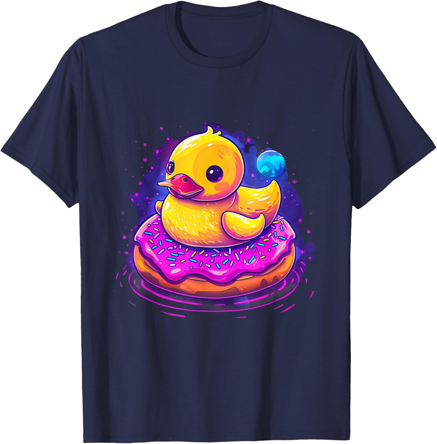 Rubber Duckie Duck Lover Donut Rubber Duckling Rubber Duck T-Shirt - T-Shirt | Navy