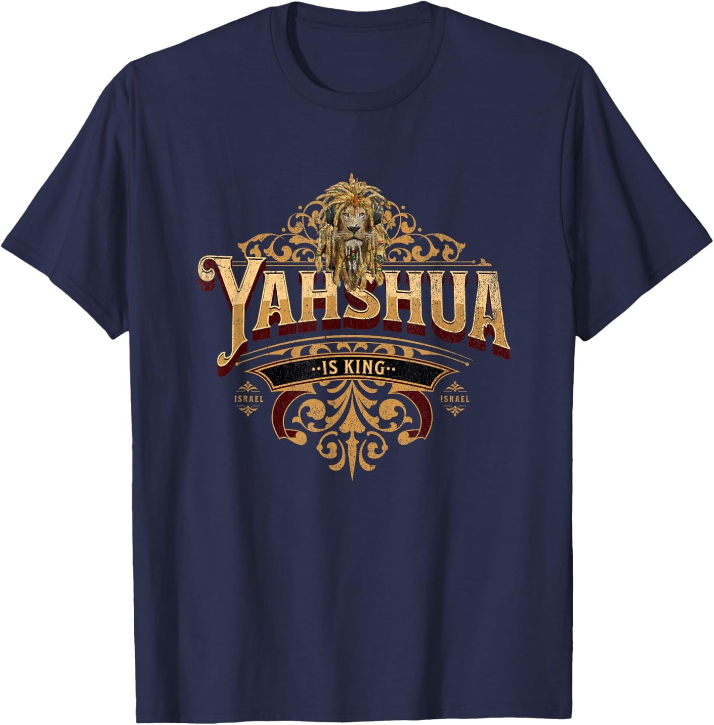 Yahshua Is King - Bible Scripture Quote Hebrew Israelite T-Shirt - T-Shirt | Navy