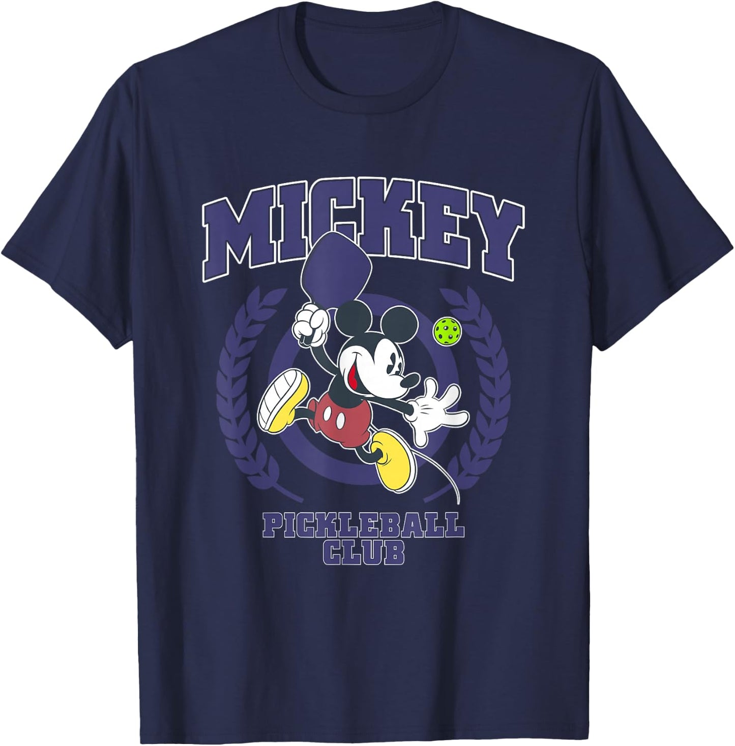 Disney Mickey and Friends Pickleball Club Big Chest Logo T-Shirt - T-Shirt | Navy