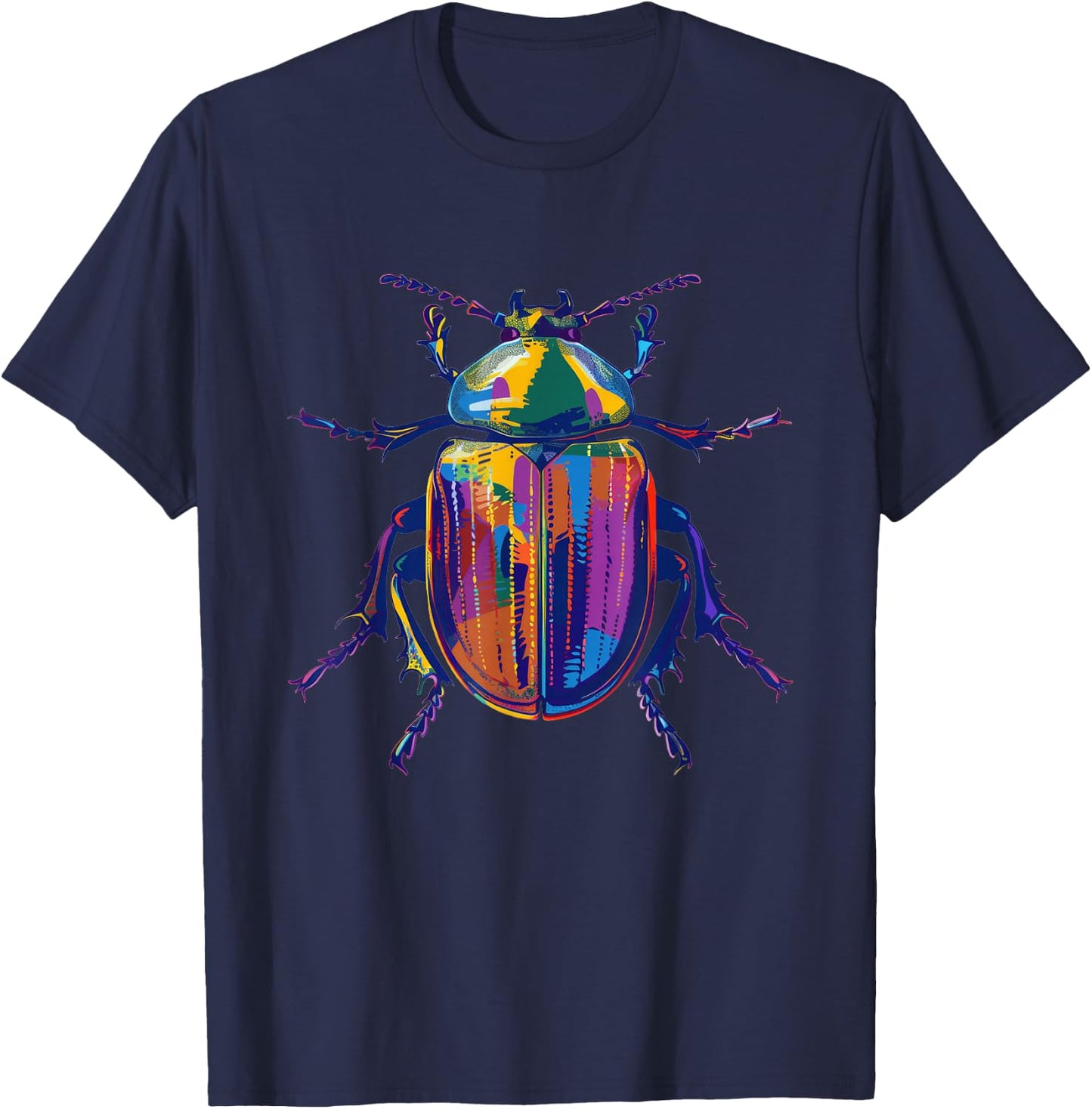 Scarab Beetle Pop Art T-Shirt - T-Shirt | Navy