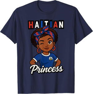 Haitian Princess Haiti Flag Black Girls Melanin Women T-Shirt - T-Shirt | Navy